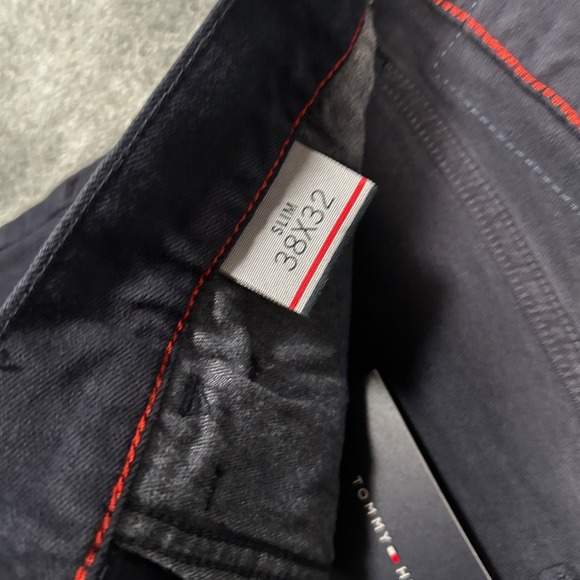 Tommy Hilfiger Jeans Denim Dark Navy Blue Slim Fit Men's 38x32 - NWT - Picture 11 of 12